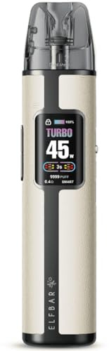 ELFBAR ELFX PRO KIT - Elfbar Pod System - Basisgerät und Pod - 1200 mAh Akku - LED Display - In verschiedenen Farben + Freshisha Sticker - ohne Liquid ohne Nikotin (White)