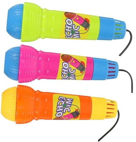Garneck Echo Microphone Toy for Kids Battery-Free Mini Microphone 3-Piece Set for Party Fun and Karaoke Play for Boys and Girls Random Color