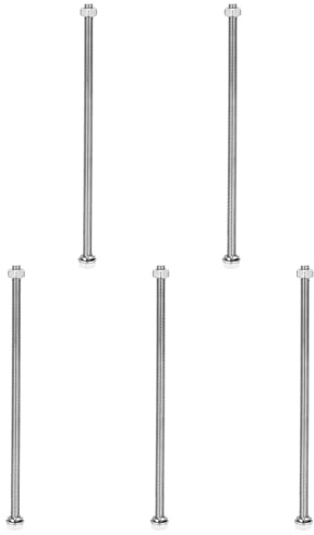 sourcing map M6 x 180 mm, 304 Edelstahl, Sechskantschrauben, Muttern, Flach- und Sicherungsscheiben, Sortimentsset, Vollgewinde, helle Oberfläche für Zuhause, Elektronik, Maschine, 5 Sets