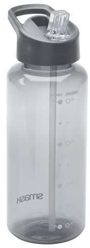 Smash 1 Litre Water Bottle with Water Timings, Black