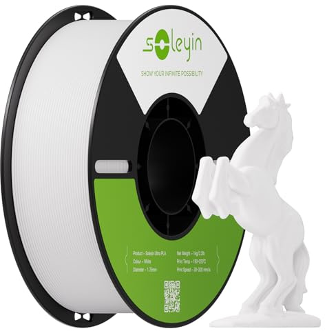 Creality Soleyin PLA Filament 1.75mm Weiß, 3D Drucker Filament 1kg 30-300mm/s, für die meisten 3D-Drucker Creality Ender-3 K1 K1C K2 plus Hi