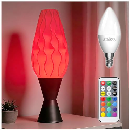 Klarlight RGB LED Tischlampen mit Kabel, Dimmable Nachttischlampe mit Fernbedienung, 12 RGB-Farben Stimmungsbeleuchtung für Schlafzimmer Tischlampen, Deko Schlafzimmer (EU-Stecker, 1.85m Kabel)