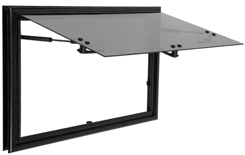 JJsdwin Fenêtre de camping-car 700 x 300 mm, fenêtre de caravane RV avec vitre, fenêtre basculante en verre acrylique pour corps de fermeture éclair épaisseur 30-40 mm, coins droits | épaisseur de