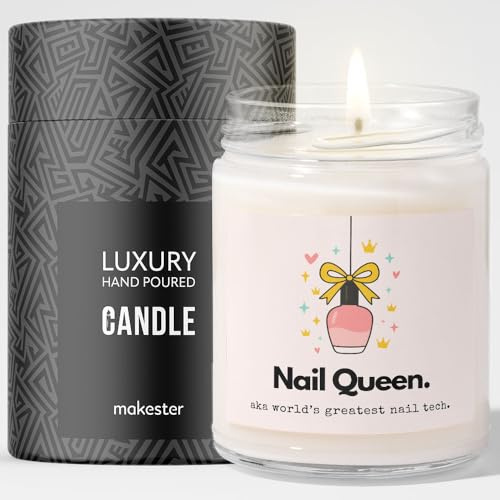 Nail Tech Gift - Luxury Soy Wax Candle - Vanilla, Jasmine, Sugared Almond - Makester
