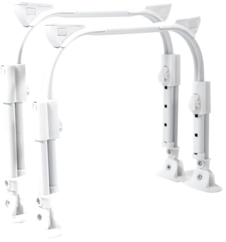 Cabilock Pied Pliant Autobloquant en Fer Forme U pour Table de Lit et Bureau, Antidérapant, Blanc, pour Bureaux et Tables Pliantes, 1 Paire