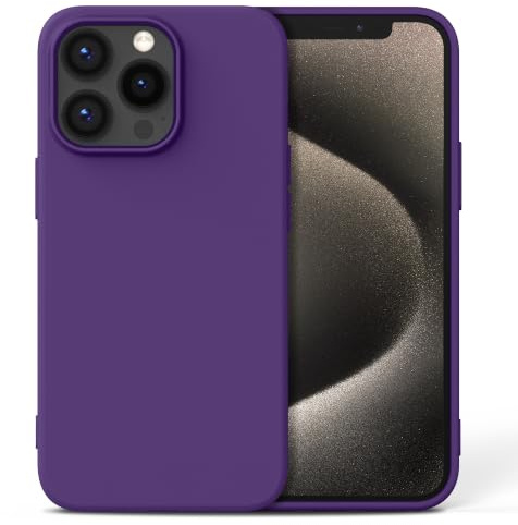 Nonional Silikon Hülle für iPhone 15 Pro, Kameraschutz Stoßfest Kratzfest Dünn Handyhülle - Violett