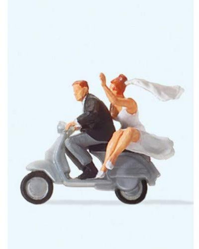 Preiser 1/87 th – pr28150 – Modelleisenbahnen – Brautpaar auf Vespa