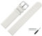 MARBURGER Uhrenarmband 16mm Leder Weiss Silber - Montage Set 7611620000120
