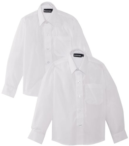 Blue Max Banner Boy's Twin Pack B Long Sleeve School Shirt