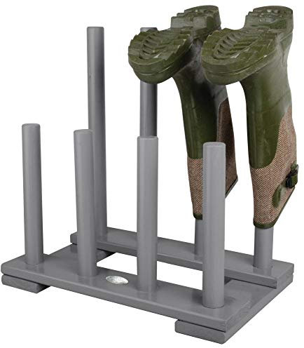Esschert Design Stiefelhalter, Schuhablage aus Holz in grau, ca. 42 cm x 26 cm x 42 cm