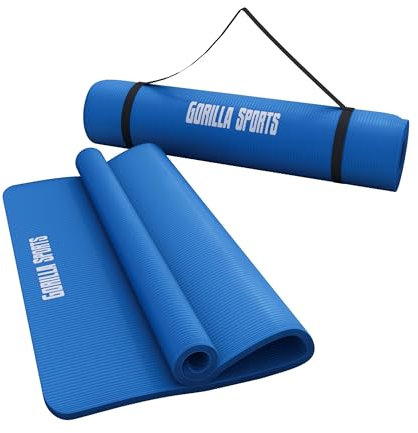 GORILLA SPORTS® Yogamatte - 190x60x1,5 cm oder 190x100x1,5 cm, mit Tragegurt, Phthalatfrei, Rutschfest, Farbwahl - Gymnastikmatte, Fitnessmatte, Sportmatte, Trainingsmatte, Übungsmatte Royal