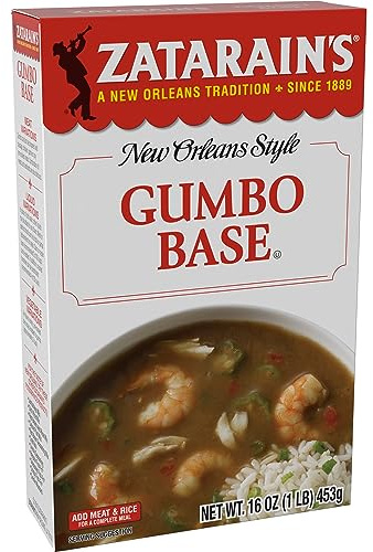 Zatarain's New Orleans Style Gumbo Base, 16 oz - One 16 oz Box of Gumbo File Base, Perfect for Traditional South Louisiana Gumbo