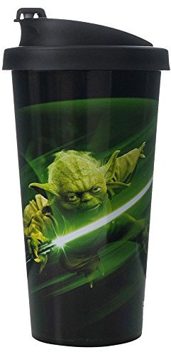 Star Wars To Go Cup Yoda Thermo/Travel Mug, 500 ml, Black, 6-Piece