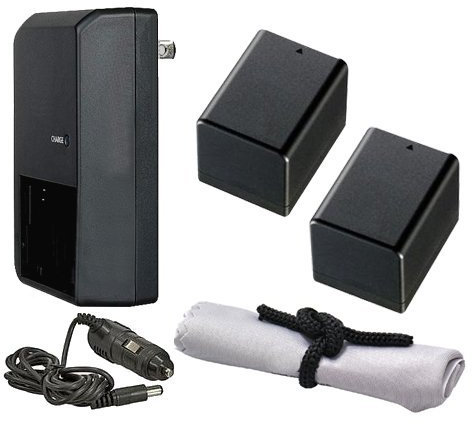 Digital Nc Compatible with Canon VIXIA HF R700 High Capacity Intelligent Batteries (2 Units) + AC/DC Travel Charger + Microfiber Cleaning Cloth. (Includes UK Plug)