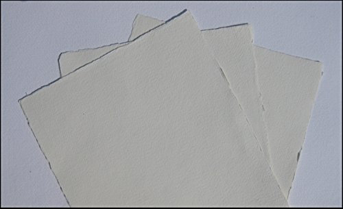 handgeschöpftes Büttenpapier Aquarellpapier A4 10 Bogen/Set warmweiß/offwhite 200g/m² BaumwollLinters