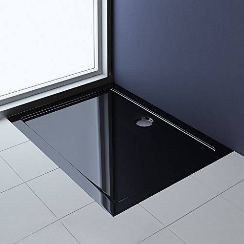 Mai & Mai Plato de ducha Lucia/Faro en negro, forma: rectangular, dimensiones 90x120x4cm