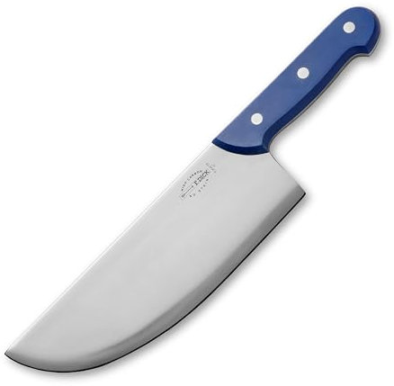 Dick breites Block-Messer 28 cm - Griff blau - zum schneiden und zerteilen von Fleisch oder Rohkost