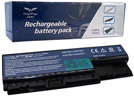 FengWings® 5200mAh AS07B31 AS07B51 AS07B61 CGR-B/6L3 AS07B41 Batterie, Remplacer pour Packard Bell EasyNote LJ61 LJ65 LJ63 LJ67 Acer Aspire 7220 7230 7520 7530 7540 7720 7730 7735 7740