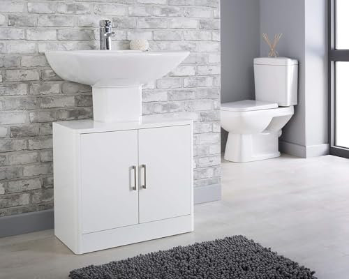 House & Homestyle Meuble sous évier, Bois, Blanc, H 54cm x W 60cm x D 30cm