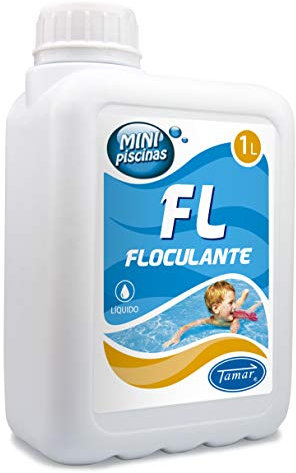 Tamar Floculante Liquido Especial para Mini Piscinas, clarificante, clarificador Agua, eliminador turbidez, agrupa particulas en suspesion 1 litro