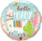 Folat 78689Q Folienballon 'Hello Baby' Lama-45cm, bunt