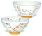 Japanese Handcrafted Rice Bowl, Authentic Mino Ware Pottery, Calico Cat Motif Design, MIKE Blue Chawan, set of 2
