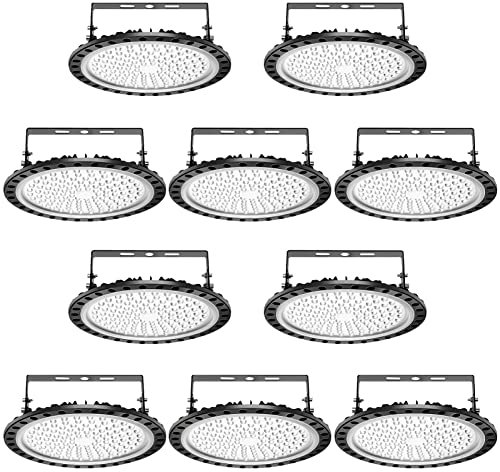 papasbox 10 Pack 500W LED UFO Industrielampe Hallenstrahler, LED Hallenleuchte Industrial Strahler Kronleuchter Werkstattlampe Hallenbeleuchtung, Kaltweiß 6000-6500K, Abstrahlwinkel 120°