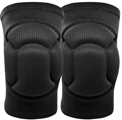 VOUM Knee Pads for Work, Thick Sponge Knee Pads - 1 Pair, Highly Elasticated Volleyball Knee Pads for Men and Women, Anti-Slip Collision Avoidance,Anti-impact Knee Pads