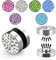 Treuheld® | Silberner Magnet Fake Plug/magnetischer Ohrstecker mit Kristallen in türkis Aqua | Chirurgenstahl | 8mm | Damen, Kinder + Jugendliche