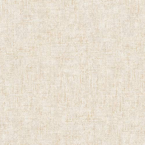 Vliestapete in Sandfarben | Uni Tapete in Textiloptik in Beige ideal für Wohnzimmer und Schlafzimmer | Leinen Wandtapete mit Vinyl