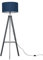 MiniSun | Modern Grey Wood Floor Lamp with Storage Shelf and Navy Blue Drum Shade | Floor Lamps & Torchieres, Home Décor & Improvement Essential | Includes 6W LED Bulb [3000K Warm White]