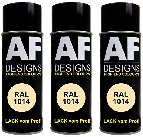 Alex Flittner Designs Lot de 3 bombes de peinture pour voiture RAL1014 Ivoire mat