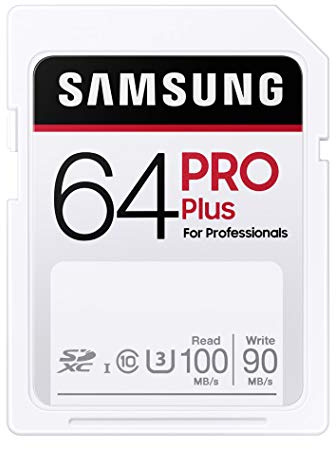 Samsung PRO Plus 64GB SDXC UHS-I U3 100MB/s Full HD & 4K UHD Memory Card (MB-SD64H/EU)
