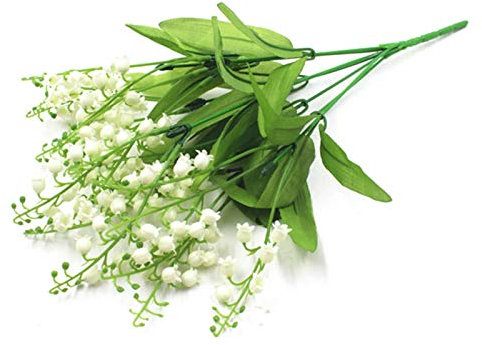 duhe189014 Fleurs artificielles Fleurs artificielles muguet Fleurs en Plastique Vif pour intérieur extérieur décoration intérieure Mariage mariée 38 cm Convenient