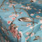 Wachstuch Wachstischdecke Tischdecke Gartentischdecke Vogel Spatz Türkis Größe wählbar 80 x 220 cm Eckig abwaschbar