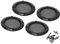 EVGATSAUTO für Audio Lautsprecher Gitter Grill für 51mm DIN Lautsprecher, schwarz, 2-teilig Kunststoffring mit Metallgitter, Satz
