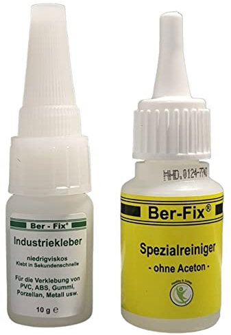 Ber-Fix Industriekleber Extra Stark Kunststoff 10g Sekundenkleber | Reiniger - Für Metall, Kunststoff, Holz, Keramik - Wasserdicht, Hitzebeständig, Transparent Optimale & Dauerhafte Verbindungen