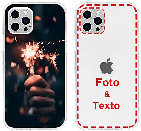 MXCUSTOM Funda Personalizada para Apple iPhone 12 Pro MAX, Carcasa Personalizado Telefono movil Transparente Blando TPU con Foto Imagen Texto Disena (FXT-CR-P1)