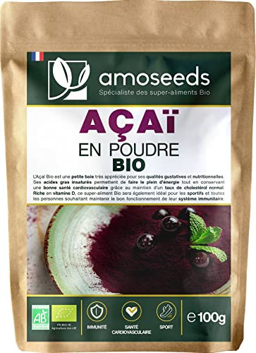 Açaï en Poudre Bio 100G | Antioxydant, Vitalité | Qualité Supérieure, Sans sucre ajouté