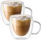 KKPW Tazze da caffè in vetro a doppia parete, 150 ml, tazza da caffè in vetro isolato con manico, tazze trasparenti per americano, latte, bevande, cappuccini, tazze da caffè espressoq