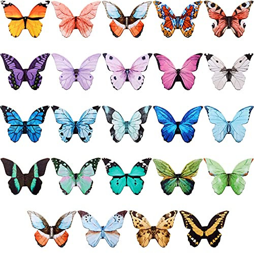 Nezyo 24 Stücke Schmetterling Magnetische Lesezeichen Süße Schmetterling Lesezeichen Magnetseiten Marker Faltbarer Seitensclip für Kinder Studenten Weihnachten Lektüre Büro Geschenke