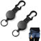 Einziehbare Schlüsselkette Retractable SchlüsselanhäNger mit Karabiner Schlüsselrolle Ausziehbarer Schlüsselanhänger Einziehbarer SchlüSselanhänger Stahldrahtseil Kartenhalter Ausweis Clip 2pcs