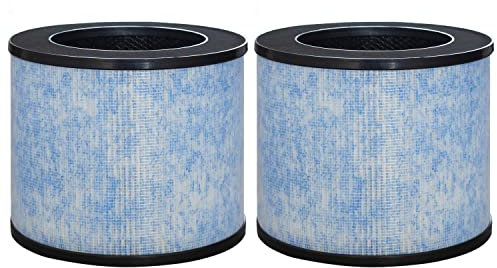 Asheviller F100 Filter Replacement, Compatible with Instant® AP100 Small Air Purifier, H13 Grade True HEPA Filter with Antimicrobial Coating and Activated Carbon Filter, 2 Pack