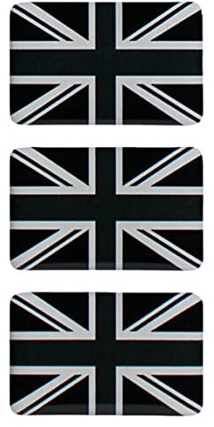 BIKE-label Union Jack 3D Aufkleber Flaggen 3 Stück je 62 x 40 mm Sticker Auto Kfz Motorrad X300536