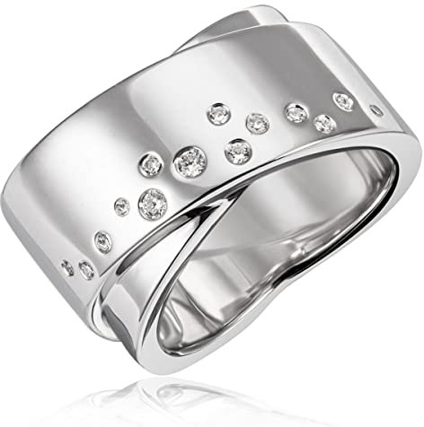 goldmaid Damen-Ring 925 Sterlingsilber Sternenhimmel 14 Zirkonia weiß (54)