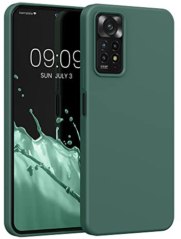 kwmobile Hülle kompatibel mit Xiaomi Redmi Note 11 Pro/Note 11 Pro (5G) / Note 12 Pro (4G) Hülle - Silikon Handy Case - Handyhülle weiche Oberfläche - kabelloses Laden - Tannengrün