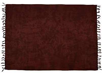 SAIVONA Pareo Sarong Strandtuch Damen - Wickelrock Strand - Handtuch Blickdicht als Wickeltuch oder Handtuchkleid und Wickelkleid Damen - Handarbeit aus Fair Trade Herstellung Batik Braun Töne