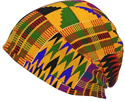 MANQINF Afrikanische Slouchy Beanie Mütze Unisex Warme Wintermütze Strickmütze Beanie Totenkopf Mütze für Männer Frauen, Ethno-Afrikanisch-d12, Einheitsgr��e