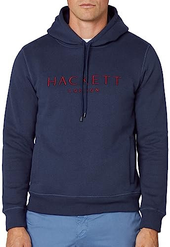Hackett London Herren Heritage Hoody Kapuzenpullover, Blue (Navy), XL