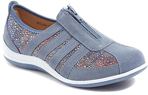Pavers Womens Casual Zip Up Trainers | All Year Round | Slip On Shoe | Zip | Memory Foam Insole